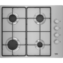 Beko CIHYG21SX 60cm 4 Gas Hob Burner in Stainless Steel