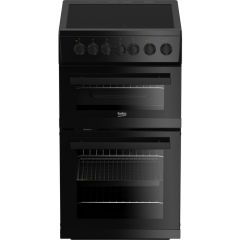Beko EDVC503B 50cm Electric Cooker with Double Oven, Black