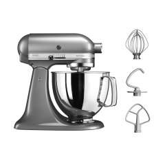 KitchenAid 5KSM125BCU 4.8 Litre ARTISAN Stand Mixer, Contour Silver
