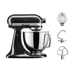 KitchenAid 5KSM125BOB 4.8 Litre ARTISAN Stand Mixer, Onyx Black