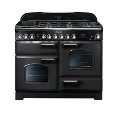 Rangemaster CDL110DFFCB/C CLASSIC DELUXE 110cm Dual Fuel Cooker, Charcoal Black