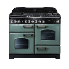 Rangemaster CDL110DFFMG/C CLASSIC DELUXE 110cm Dual Fuel Cooker, Mineral Green