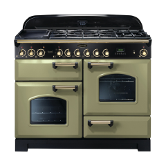 Rangemaster CDL110DFFOG/B (114470) 110cm CLASSIC DL DF Fuel Range Cooker Olive Green/Brass
