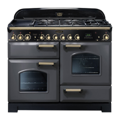 Rangemaster CDL110DFFSL/B (124250) CLASSIC DELUXE 110cm Dual Fuel Range Cooker, Slate/B