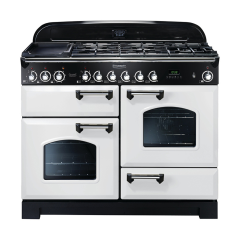 Rangemaster 112930 (CDL110DFFWH/C) CLASSIC DELUXE 110cm Dual Fuel Cooker in White/C
