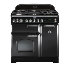 Rangemaster CDL90DFFCB/C CLASSIC DELUXE 90cm Dual Fuel Cooker, Charcoal Black