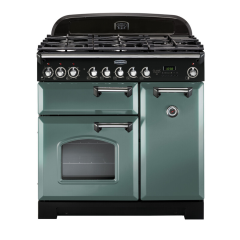 Rangemaster CDL90DFFMG/C CLASSIC DELUXE 90cm Dual Fuel Cooker, Mineral Green