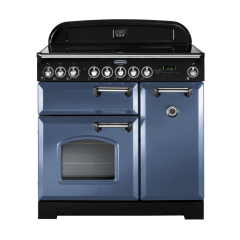 Rangemaster CDL90ECSB/C CLASSIC DELUXE 90cm Ceramic Cooker, Stone Blue