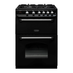 Rangemaster CLA60NGFBL/C Classic 60cm Gas Freestanding Cooker, Black