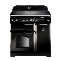 Rangemaster CLA90ECBL/C (117420) CLASSIC 90cm Ceramic Range Cooker, Black - Chrome Trim