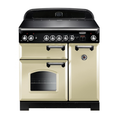 Rangemaster CLA90ECCR/C (117430) CLASSIC 90cm Ceramic Range Cooker, Cream - Chrome Trim