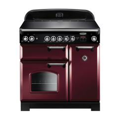 Rangemaster CLA90ECCY/C (117440) CLASSIC 90cm Ceramic Range Cooker, Cranberry - Chrome Trim