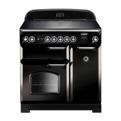 Rangemaster CLA90EIBL/C (116940) CLASSIC 90cm Induction Range Cooker, Black  - Chrome Trim