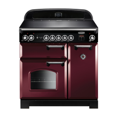 Rangemaster CLA90EICY/C (116960) CLASSIC 90cm Induction Range Cooker, Cranberry - Chrome Trim