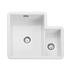 Rangemaster CRUB3314WH/ Rustique Fire Clay Ceramic Undermount 1.3 Bowls Sink