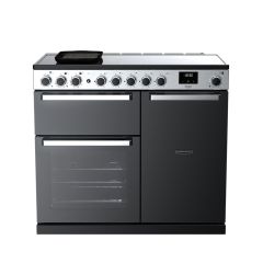 Rangemaster EDDL100EIGBLK/CM1 Edge Deluxe 100cm Induction Range Cooker, Black Glass