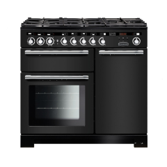 Rangemaster EDL100DFFCB/C Encore Deluxe 100cm Dual Fuel Cooker, Charcoal Black
