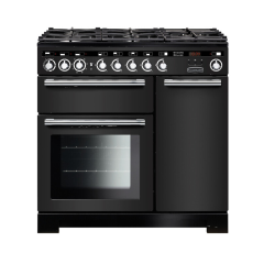 Rangemaster EDL90DFFCB/C Encore Deluxe 90cm Dual Fuel Cooker, Charcoal Black