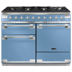 Rangemaster ELS110DFFCA Elise 110cm Dual Fuel Range Cooker, China Blue/Chrome