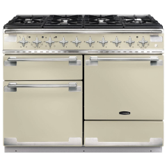 Rangemaster ELS110DFFCR Elise 110cm Dual Fuel Range Cooker, Cream/Chrome