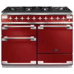 Rangemaster ELS110DFFRD Elise 110cm Dual Fuel Range Cooker, Cherry Red/Chrome