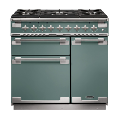 Rangemaster ELS90DFFMG/ Elise 90 Dual Fuel Cooker, Mineral Green