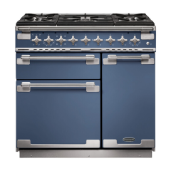 Rangemaster ELS90DFFSB/ Elise 90 Dual Fuel Cooker, Stone Blue