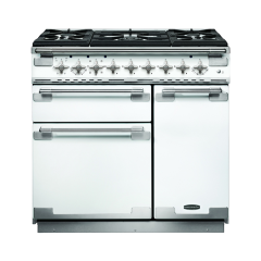 Rangemaster ELS90DFFWH Elise 90 Dual Fuel Range Cooker, White