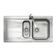 Rangemaster GL9502/ Glendale Stainless Steel Inset Sink 1.5 Bowl Polished