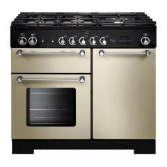Rangemaster 111960 (KCH100NGFCR/C) KITCHENER 100cm Gas Range Cooker, Cream, Chrome Trim