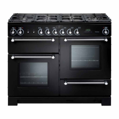 Rangemaster KCH110NGFBL/C (116690) KITCHENER 110cm Gas Range Cooker, Black/Chrome