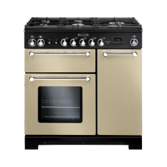 Rangemaster KCH90NGFCR/C (116760) KITCHENER 90cm Gas Range Cooker, Cream/Chrome