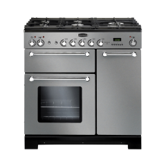 Rangemaster KCH90NGFSS/C (116770) KITCHENER 90cm Gas Range Cooker, Stainless Steel/Chrome