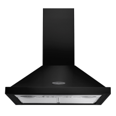 Rangemaster 63090 (LEIHDC60BC) 60cm Chimney Hood Without Rail, Black, Chrome Badge