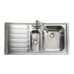 Rangemaster MN10102L/ Manhattan Stainless Steel Inset Sink 1.5 Bowl Polished