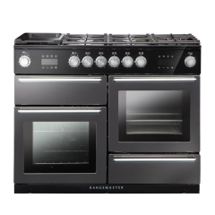 Rangemaster NEX110SODFFSLC (119790) Nexus Steam 110cm Dual Fuel Range Cooker, Slate/Chrome