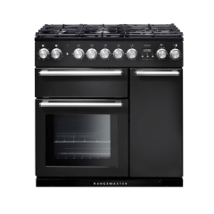 Rangemaster NEX90DFFCB/C Nexus 90cm Dual Fuel Cooker, Charcoal Black