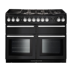 Rangemaster NEXSE110DFFCB/C Nexus SE 110cm Dual Fuel Cooker, Charcoal Black