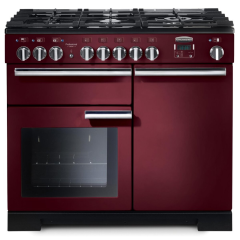 Rangemaster 97580 (PDL100DFFCY/C) PROFESSIONAL DELUXE 100cm Dual Fuel Cooker, Cranberry