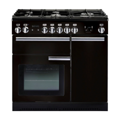 Rangemaster 97600 (PDL90DFFGB/C) PROFESSIONAL DELUXE 90cm Dual Fuel Range Cooker, Black
