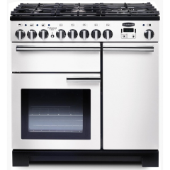 Rangemaster 98960 (PDL90DFFWH/C) PROFESSIONAL DELUXE 90cm Dual Fuel Range Cooker, White