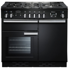 Rangemaster PROP100DFFGB/C PROFESSIONAL PLUS 100cm Dual Fuel Range Cooker, Black