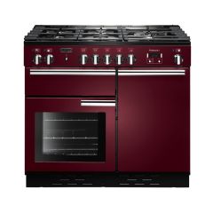Rangemaster PROP100NGFCY/C (111800) Professional Plus 100Cm Gas Range Cooker, Cranberry Chrome