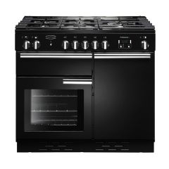 Rangemaster PROP100NGFCY/C PROFESSIONAL PLUS 100cm Gas Range Cooker, Black Chrome