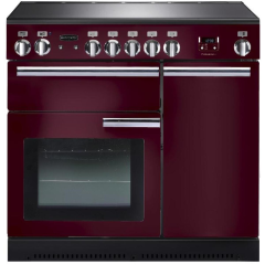 Rangemaster PROP90ECCY/C PROFESSIONAL PLUS 90cm Ceramic Range Cooker, Cranberry