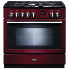 Rangemaster PROP90FXPDFFCY/C PROFESSIONAL+ FX 90cm Dual Fuel Range Cooker, Cranberry