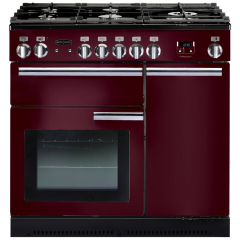 Rangemaster PROP90NGFCY/C PROFESSIONAL PLUS 90cm Gas Range Cooker, Cranberry