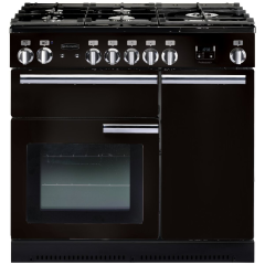 Rangemaster PROP90NGFGBC PROFESSIONAL PLUS 90cm Gas Range Cooker, Black