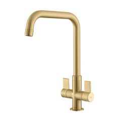 Rangemaster TAQ2BB/ Aquaquad Dual Lever Monobloc Tap, Brushed Brass finish