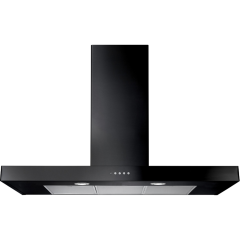 Rangemaster UNBHDS100BL (105260) 100cm Flat Chimney Hood, Black